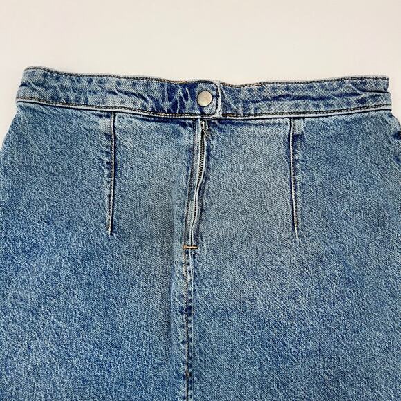 WE THE FREE MIDNIGHT MAGIC DENIM MINISKIRT MARBLE BLUE WITH ZIPPER SIZE 8 - Picture 7 of 13